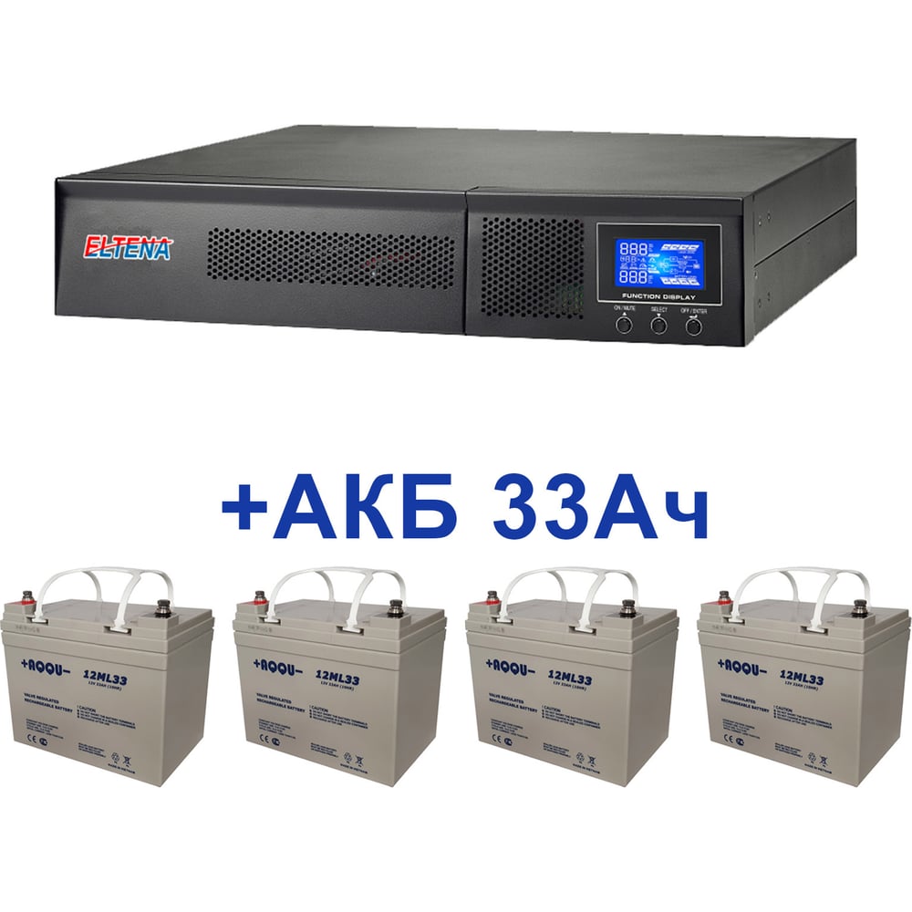 Изображение товара ИБП ELTENA Monolith E2000RTLT 1600Вт комплект с 4 АКБ AQQU 12ML33