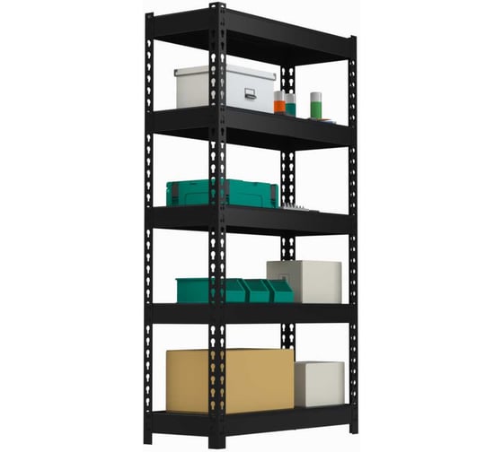 Изображение товара Стеллаж ООО Металекс HARD 2200х1000х400 5 полок (чёрный) / 106459
