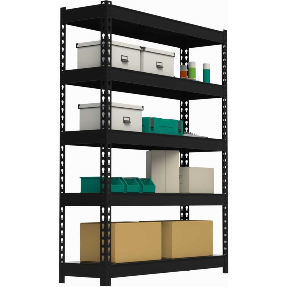 Изображение товара Стеллаж ООО Металекс HARD 2000х1600х500, 5 полок, черный