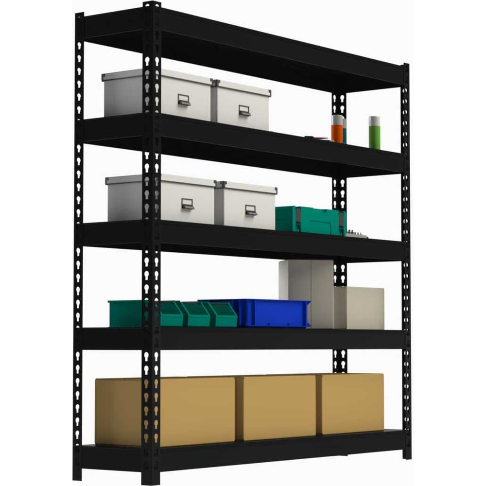 Изображение товара Стеллаж металлический 2000x1800x500 5 полок ООО Металекс HARD чёрный надежный