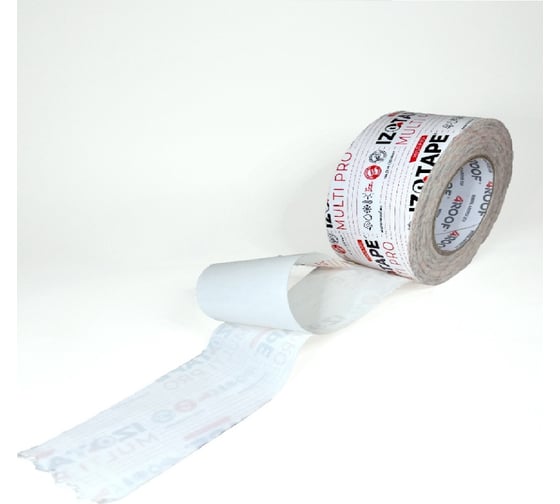 Изображение товара Мультифункциональная лента 4Roof IZOTAPE MULTI PRO, односторонняя клейкая лента для наружных и внутренних работ, 60 мм х 25 м, белая, 4 шт./ уп. 120330