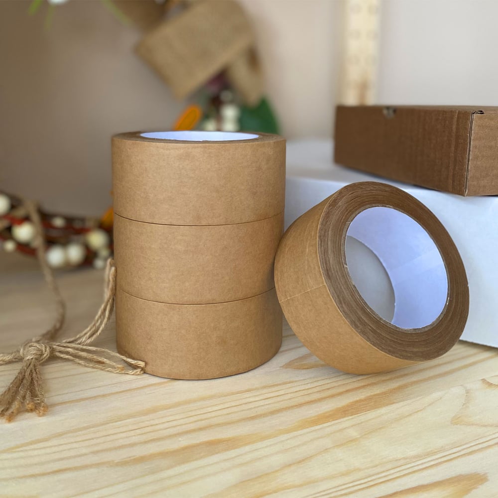Изображение товара Бумажная упаковочная клейкая крафт-лента 50мм 50м БумАльтернатива 4 шт