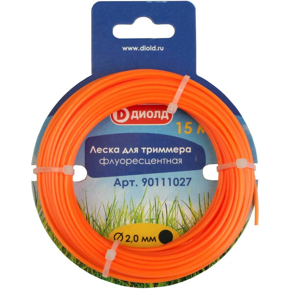 Изображение товара Флуоресцентная леска для триммера ДИОЛД 2 мм 15 м оранжевая