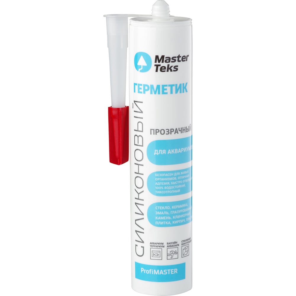 Изображение товара Силиконовый герметик MASTERTEKS Profimaster 290 мл прозрачный для аквариумов