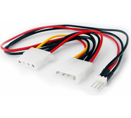 Изображение товара Кабель питания Cablexpert для вентилятора 12V, molex -> molex + 3pin, 15см CC-PSU-5