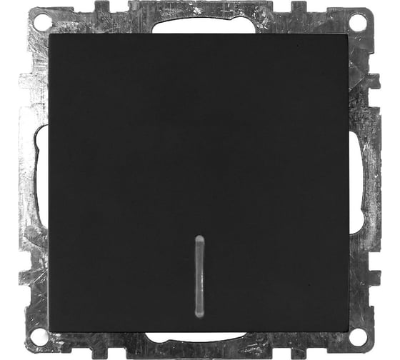 Изображение товара 1-клавишный выключатель STEKKER c индикатором механизм, 10А, Катрин, GLS10-7101-05, черный 39605