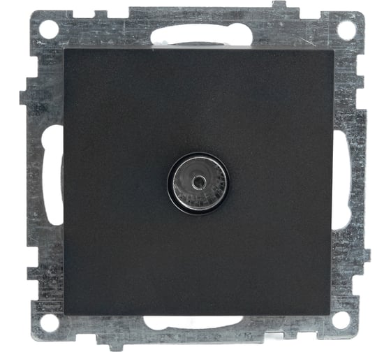 Изображение товара 1-местная телевизионная розетка STEKKER механизм, 5-862МГц, Катрин, GLS00-7108-05, черный 39614