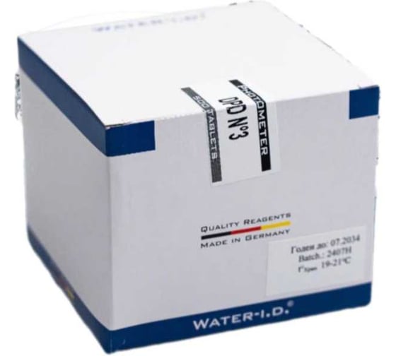 Изображение товара Таблетки для фотометра КЕНАЗ DPD 3 Water-i.d. 500 таблеток (50 блистеров) TbsPD3500