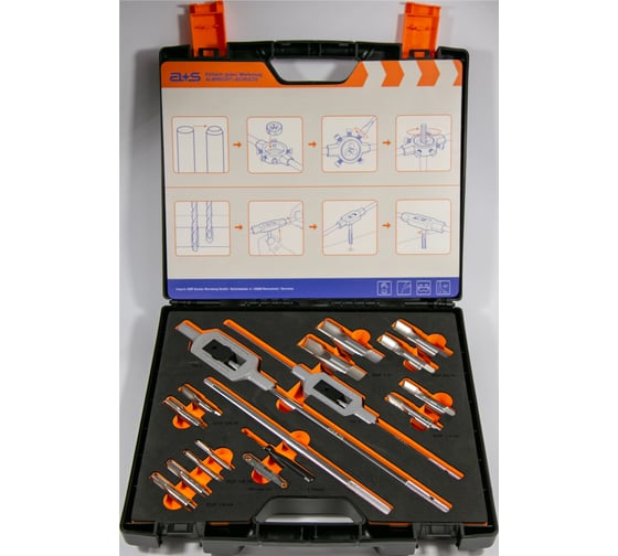 Изображение товара Набор ручных метчиков и плашек GSR 27-предметов A_S BSP G1/4-1 HSSG S504AS180