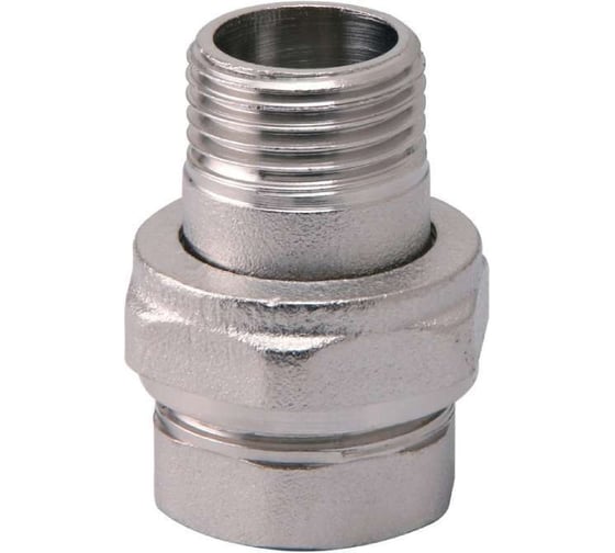 Изображение товара Американка конусная никелированная ViEiR 3/4 гайка × 3/4 штуцер для монтажа сантехники HJKN44