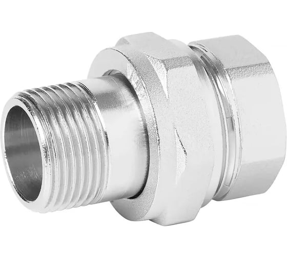 Изображение товара Американка никелированная под прокладку ViEiR 3/4 гайка × штуцер для подключения сантехнических приборов HJSN44