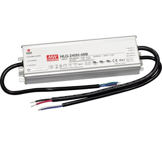Изображение товара LED-драйвер Mean Well HLG-240H-48B AC-DC 240Вт Т00292243