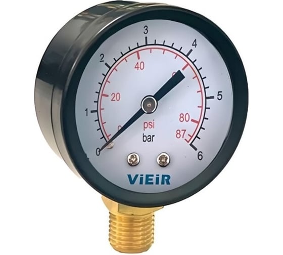 Изображение товара Манометр для систем отопления и водоснабжения ViEiR 10 бар, радиальный, вертикальный, с нижним подключением YLA10