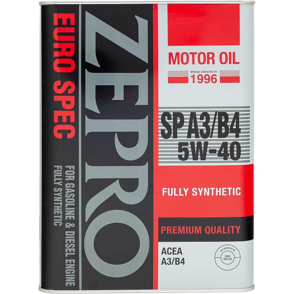 Изображение товара Масло моторное ZEPRO 5W-40 EURO SPEC FS SP ACEA A3/B4 4л синтетическое