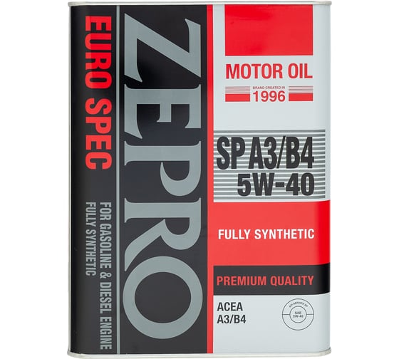 Изображение товара Масло моторное ZEPRO 5W-40 EURO SPEC FS SP ACEA A3/B4 (4л х 6) 1849-004-0