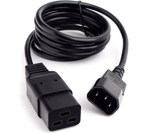 Изображение товара Кабель питания Cablexpert 1.8м, C14-C19, 3x1 кв.мм, черный, с заземлением PC-189-1-1