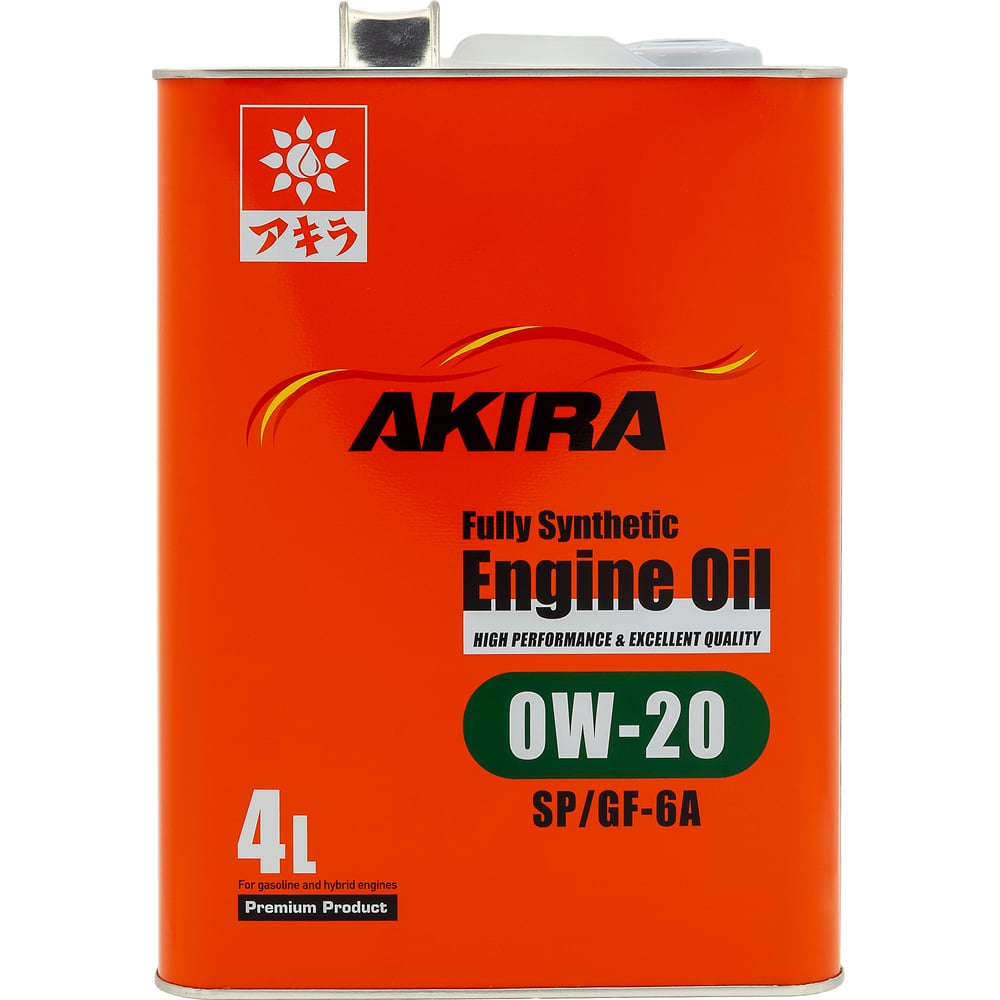 Изображение товара Масло моторное AKIRA 0W-20 синтетическое 4л канистра Гарантирует защиту двигателя