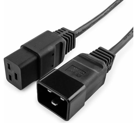 Изображение товара Кабель питания для UPS Cablexpert 1.5м, С19 - C20, 16А, черный, с заземлением PC-189-C19