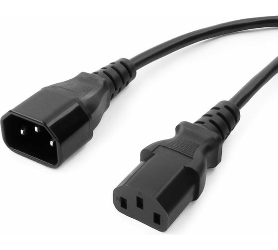 Изображение товара Кабель питания Cablexpert системный блок-монитор 3.0м, C13-C14, 6А, черный, с PC-189-10