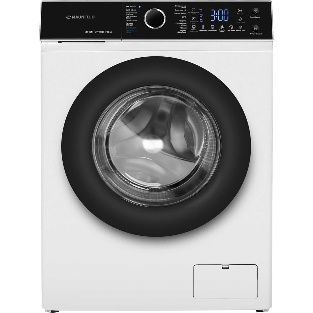 Изображение товара Стиральная машина MAUNFELD MFWM127IWHT с паром и инвертором 7 кг