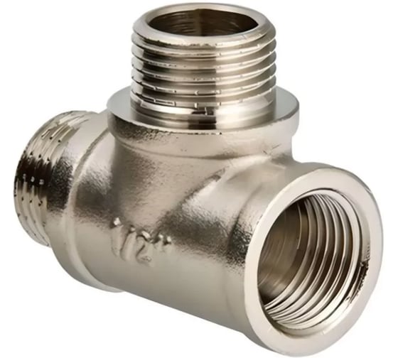 Изображение товара Тройник никелированный ViEiR 3/4 штуцер x 3/4 штуцер x 3/4 гайка TFHHN444