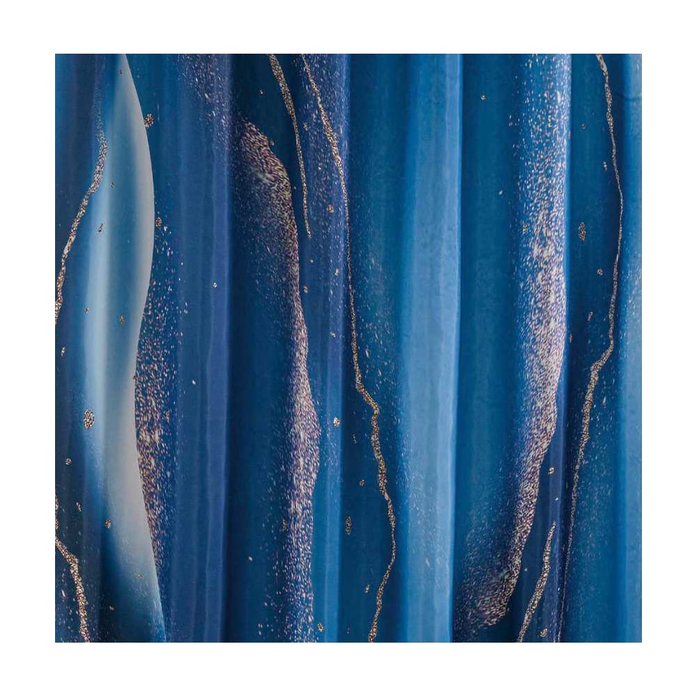 Изображение товара Штора САНАКС с синими разводами для ванной комнаты 180 х 180 см