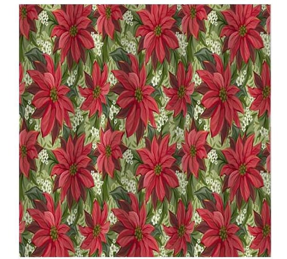 Изображение товара Штора САНАКС с рисунком, красные цветы, в ванную комнату, без колец, полиэстер 01-62