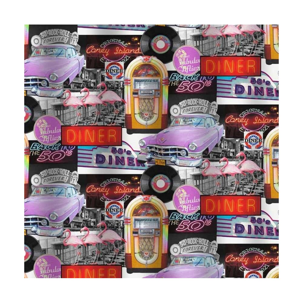 Изображение товара Штора для ванной комнаты САНАКС с рисунком рок-н-ролл 1800x1800 полиэстер