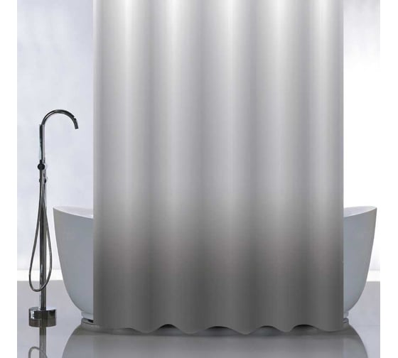 Изображение товара Штора САНАКС с рисунком, переход - графит, в ванную комнату, без колец, полиэстер 180х180 см 01-101