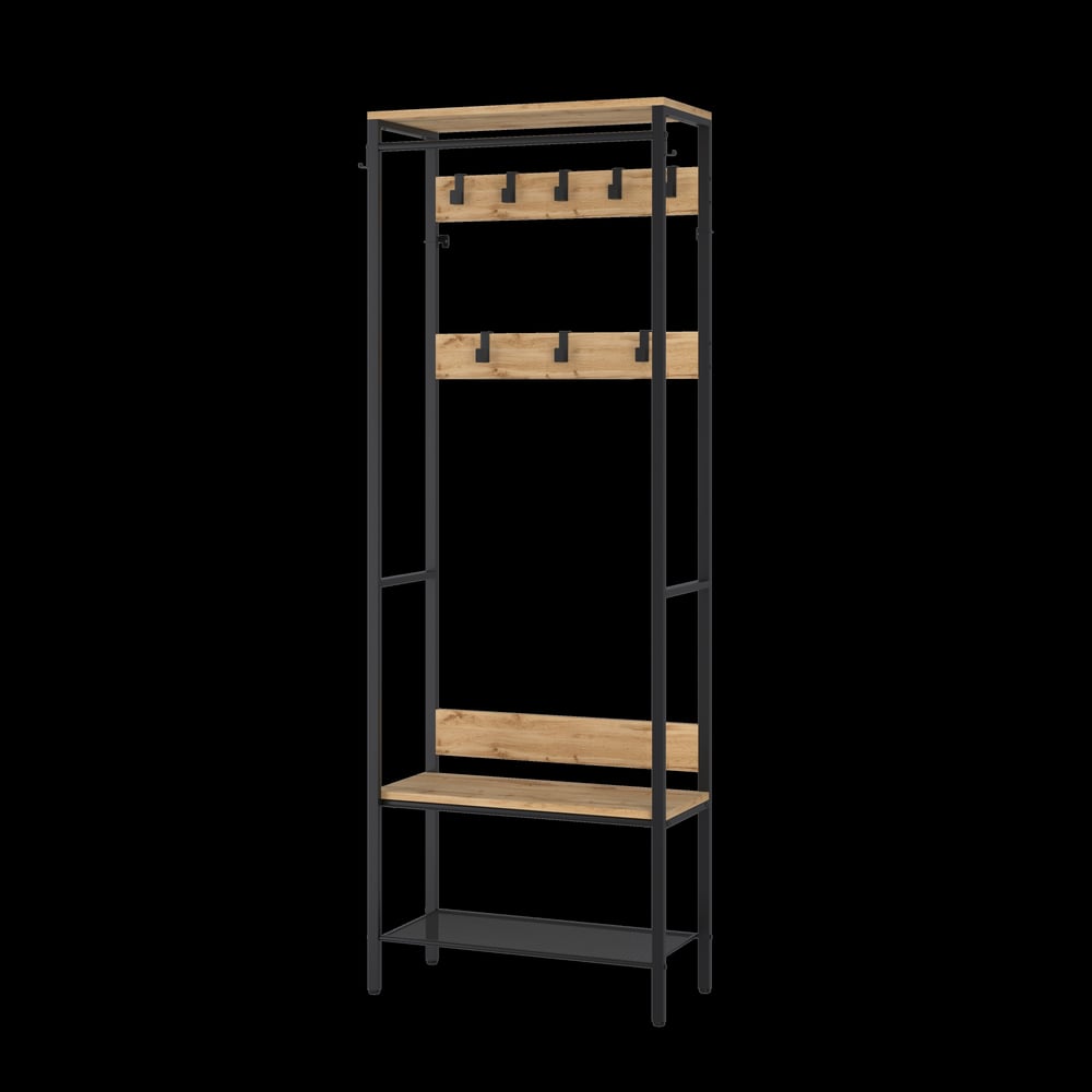 Изображение товара Гардеробная вешалка ЗМИ ТОРОНТО 23Л черная с полкой и рожками