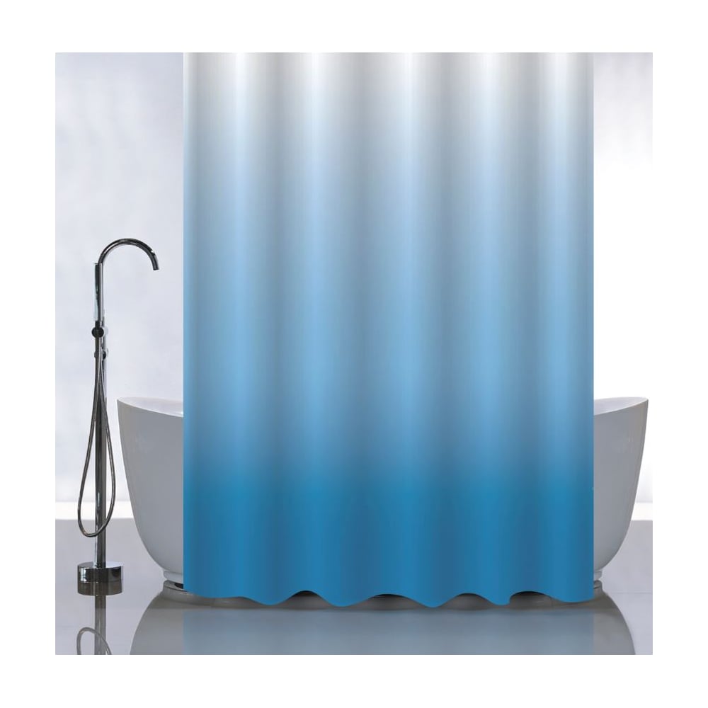 Изображение товара Штора САНАКС с рисунком для ванной, синий, 180х180 см