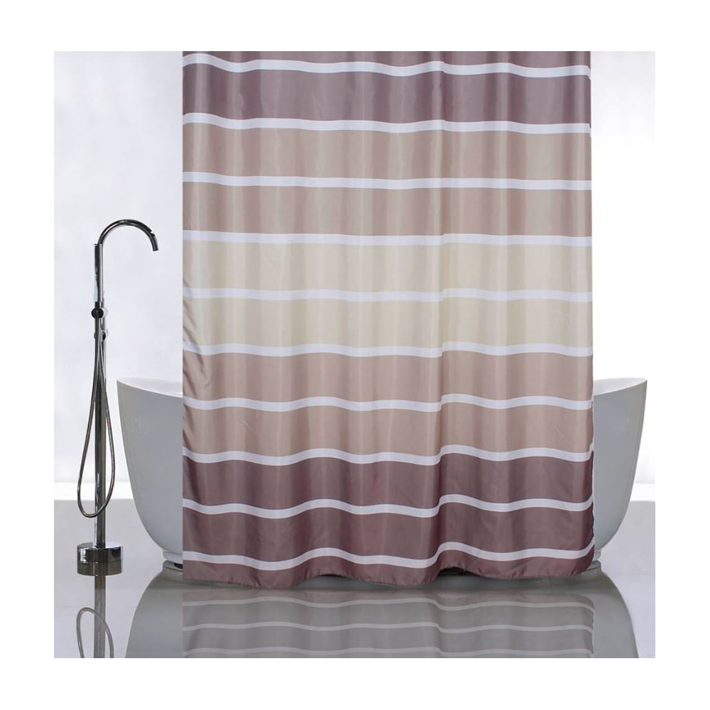 Изображение товара Штора для ванной комнаты САНАКС с рисунком и горизонтальными полосками