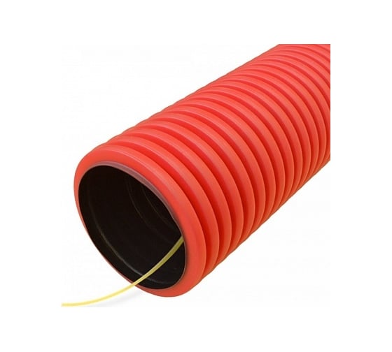 Изображение товара Гофрированная двустенная труба Промрукав ПНД гибкая тип 750 SN10 с/з красная д160 50м PR15.0177