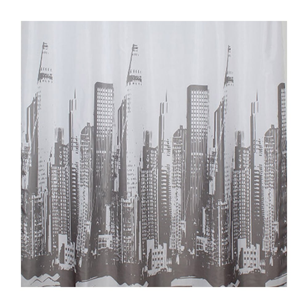 Изображение товара Штора для ванной комнаты САНАКС с рисунком небоскребов полиэстер 1800x1800 мм