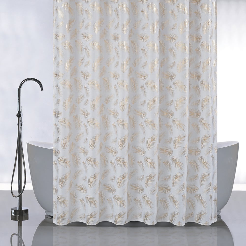 Изображение товара Штора для ванной комнаты САНАКС с рисунком перья 180х180 см полиэстер водоотталкивающая