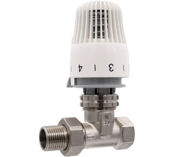 Изображение товара Вентиль термостатический прямой ViEiR RTLй 1/2 с термоголовкой для регулировки температуры радиатора VR341
