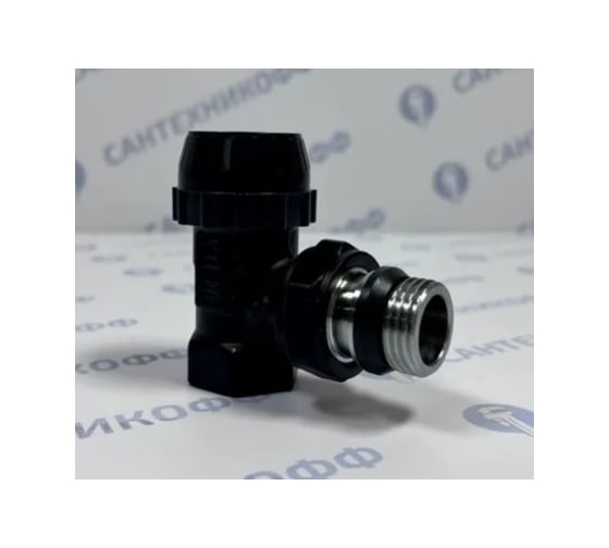 Изображение товара Вентиль термостатический угловой ViEiR верхний 1/2, черный, для регулировки подачи теплоносителя VR280-C