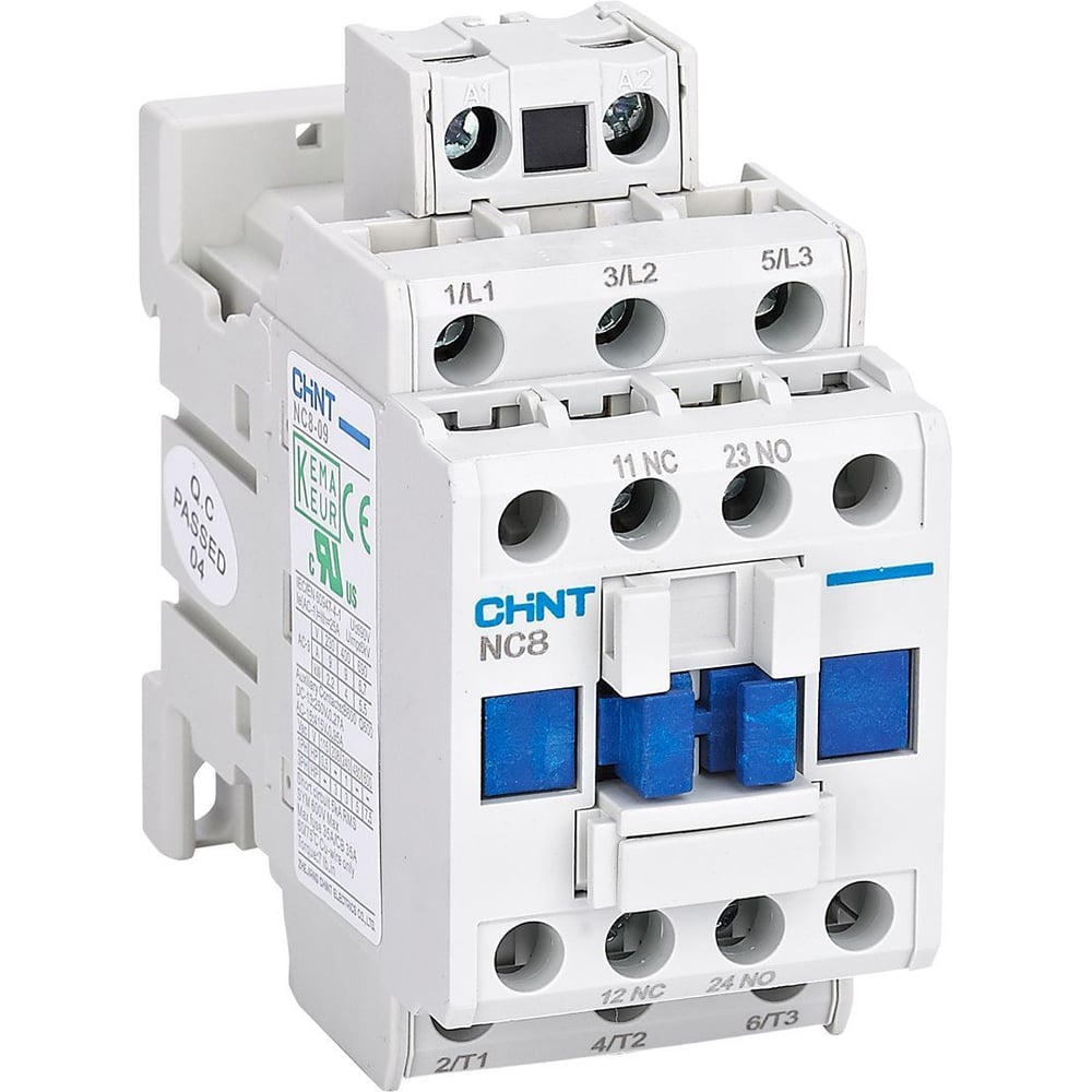 Изображение товара Контактор CHINT NC8-09/W 3P 9А AC/DC модульный DIN-рейка IP20