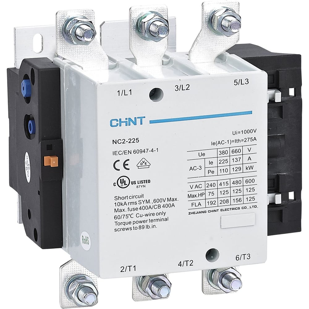 Изображение товара Контактор CHINT NC2-225 225А 400В/АС3 50Гц для автоматизации