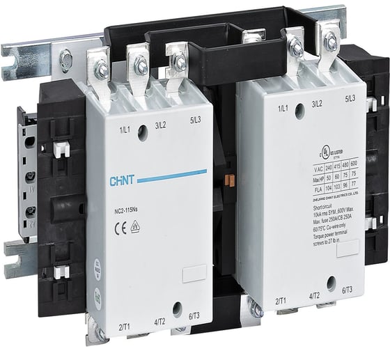Изображение товара Контактор CHINT NC2-115NS реверс 115А 230В/АС3 50Гц (R). 235661