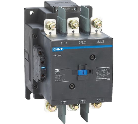 Изображение товара Контактор CHINT NXC-400 3P 400А AC/DC380-415B (50Гц) 2НО+2НЗ (R) 836547