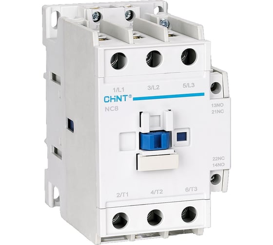 Изображение товара Контактор CHINT NC8-80/W 3P 80А AC/DC (24~60В) 1НО+1НЗ (R) 506514