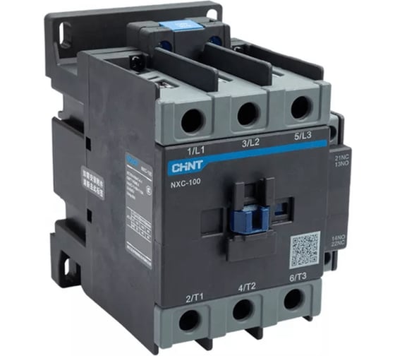 Изображение товара Контактор CHINT NXC-100 3P 100А AC380B (50Гц) 1НО+1НЗ (R) 836825