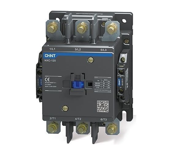 Изображение товара Контактор CHINT NXC-160 3P 160A AC380B (50/60Гц) 2НО+2НЗ (R) 925255