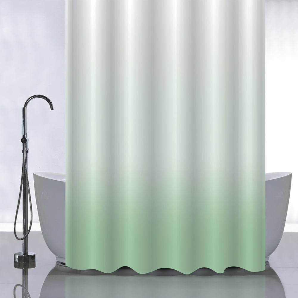 Изображение товара Штора для ванной комнаты САНАКС с рисунком 180х180 см салатовая водоотталкивающая полиэстер