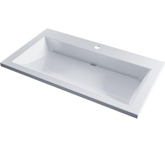 Изображение товара Раковина для ванной полувстраиваемая Uperwood Infinity 80 см, без отверстия для смесителя, белая глянцевая RInfinity80wg0