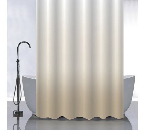 Изображение товара Штора САНАКС с рисунком, бежевый переход, в ванную комнату, без колец, полиэстер180 х180 см 01-103