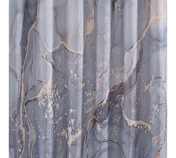 Изображение товара Штора САНАКС с рисунком, серые разводы, в ванную комнату, без колец - полиэстэр, 180 х 180 см 01-93