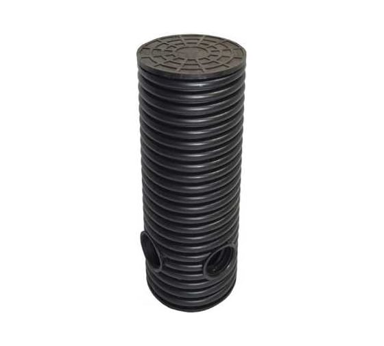 Изображение товара Колодец дренажный смотровой в сборе Агросток 315/271х500 мм с тремя манжетами 110 мм, дном и люком 66179