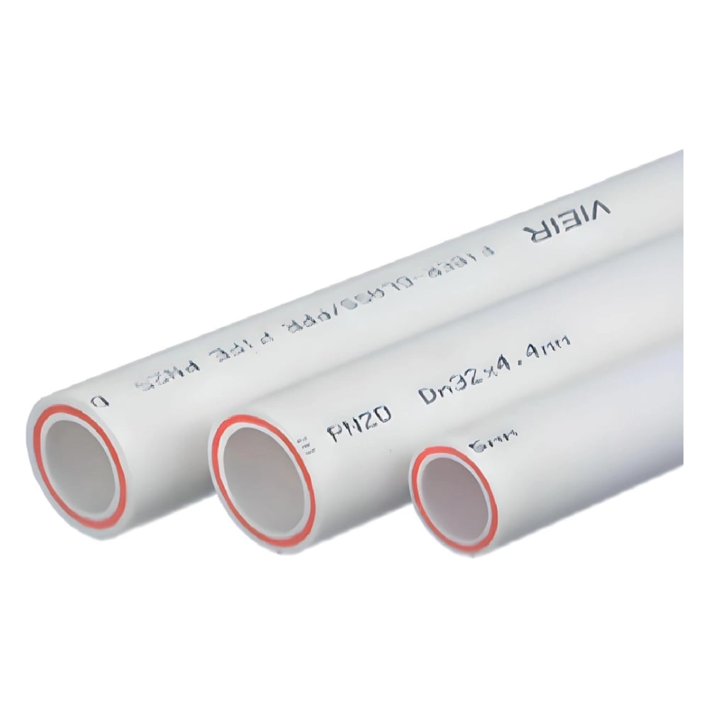 Изображение товара Полипропиленовая армированная труба VIEIR 20x2.8 мм для отопления и водоснабжения 2 м